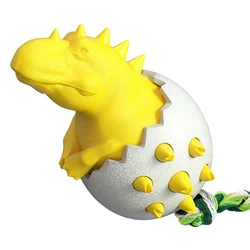 Dinosaur egg pet toy toothbrush resistant silicone plastic dog chew toy