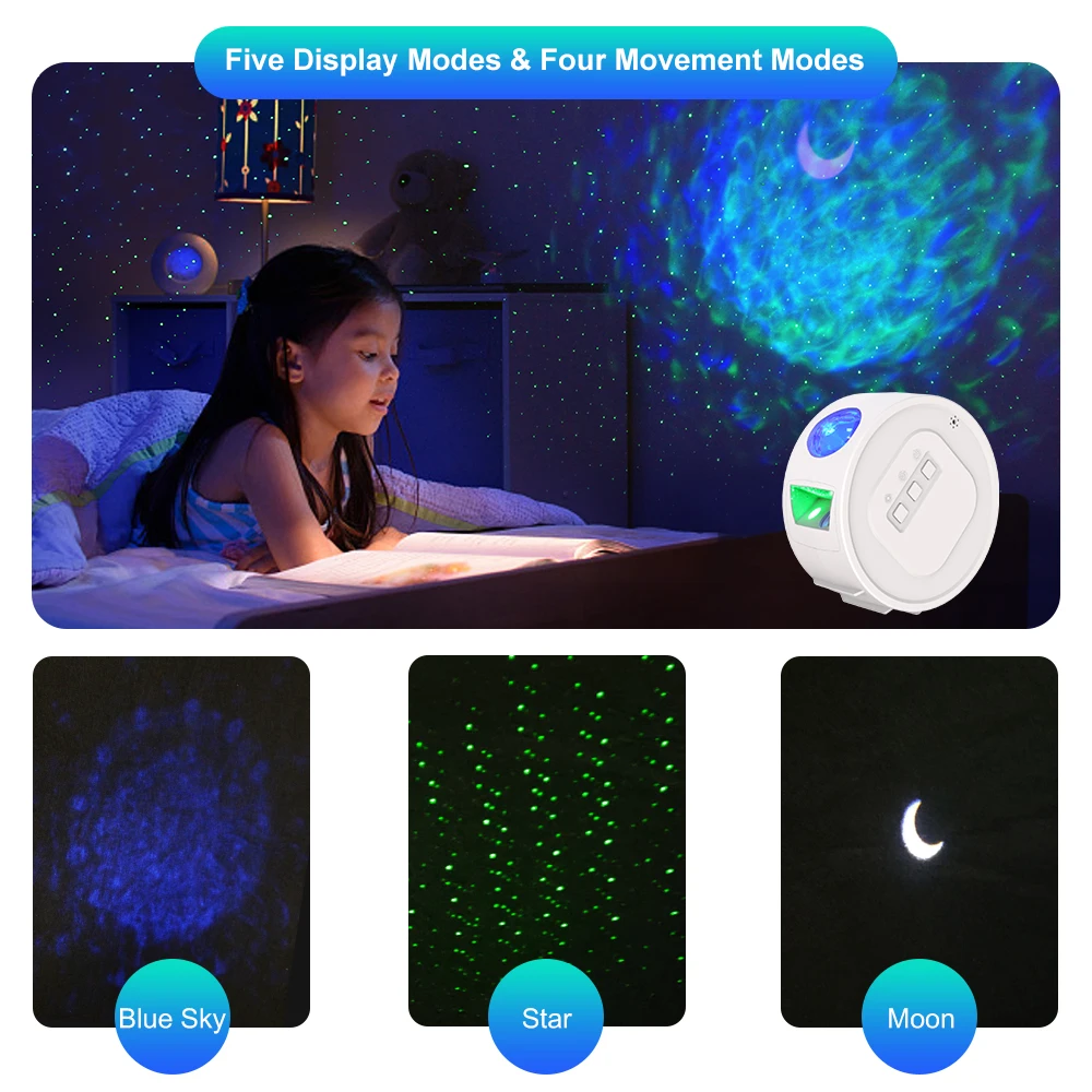 LED Lights Show Sky Stars Moon Indoor Portable Round Projector LED Night Light LED Star light Projector