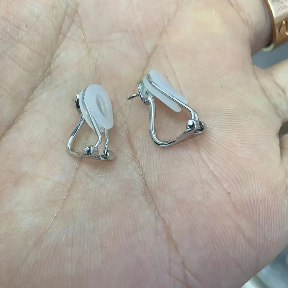 fashion 925 silver jewelry findings earring clip loop nature pearl,18k gold plating ,DIY jewelry Accessories