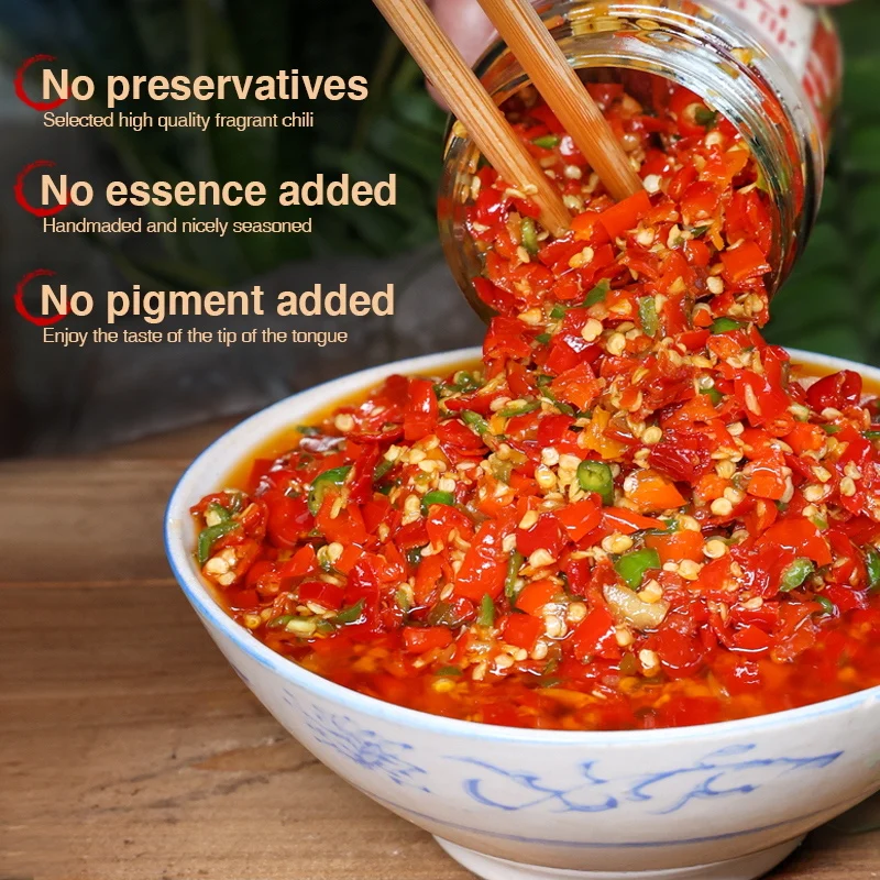 Xiangji No.1 Color Chili Sauce Countryside Flavor Made By Manual Mellow Aroma Mixed With Rice Fresh Pepper Paste