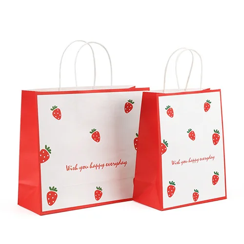Ssg Shopping Wedding Flower Tote Bag Promotional Custom Kraft Handle Paper Gift Bags With Logo