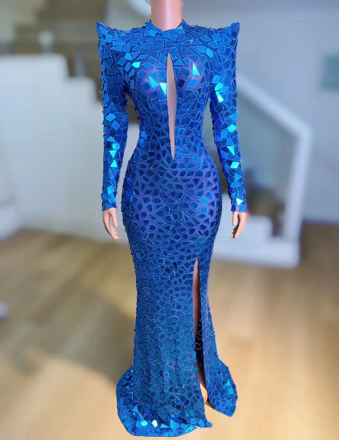 Vestido Elegant Sequin Birthday Wedding Dinner Party Dress Lady Sexy High Slit Prom Mermaid Dress Women Formal Evening Dresses