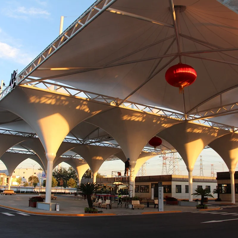 Popular PVDF/PTFE landscape tensile shading tent architectural tensile fabric membrane structure