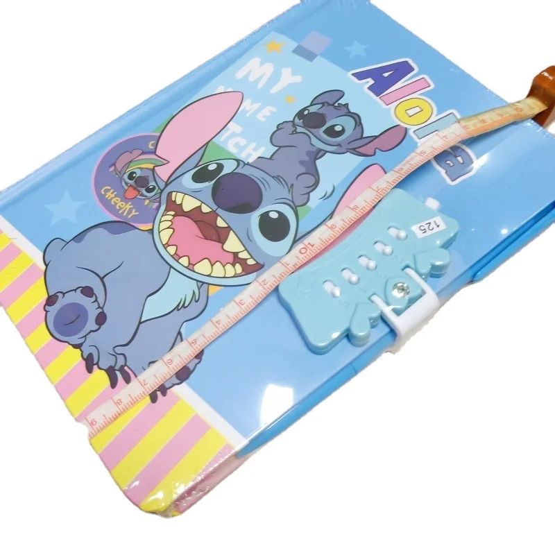 School Stationery Melody Notebook, Cute Kuromi locking note book, Anime Stitch diary notebook