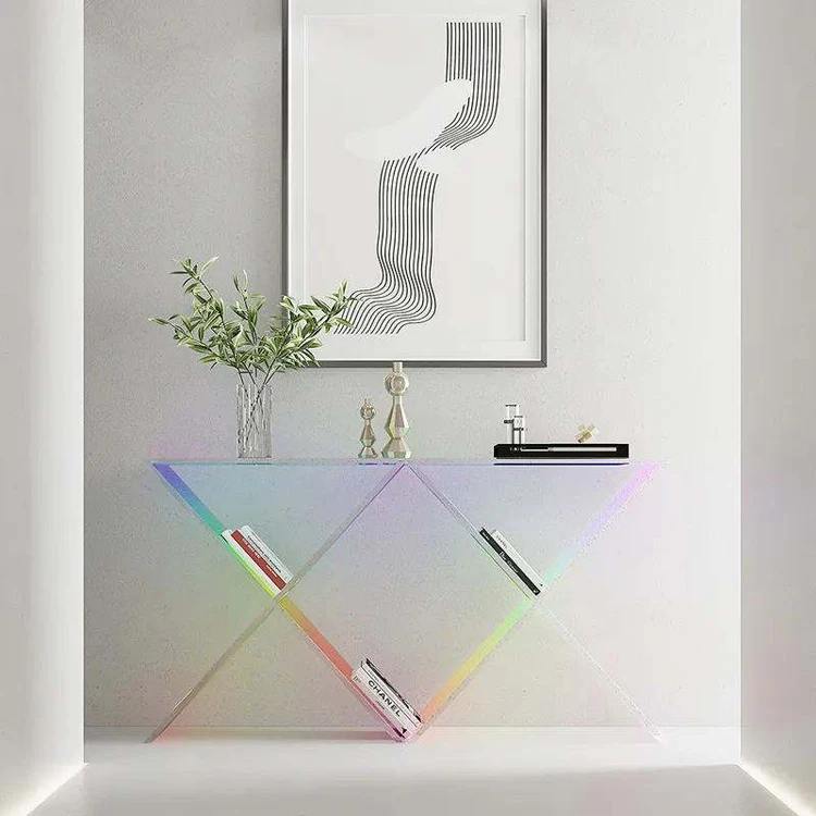 Acrylic Display Rack customized design plexiglass iridescent side table Color Nordic Colorful Morden shop acrylic riser