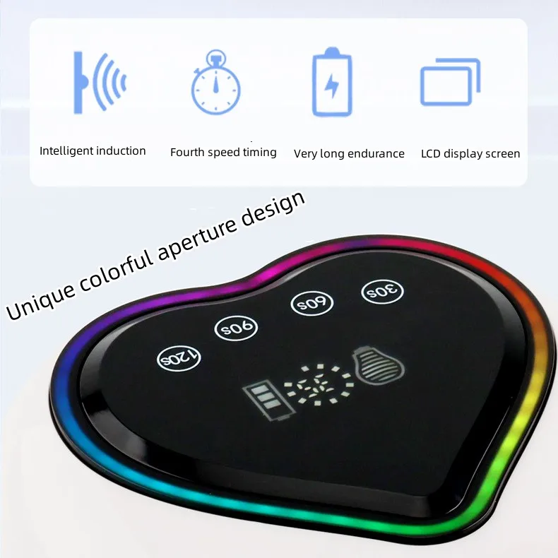 High Power 98 Watts Cordless and Rechargeable Professional Cure UV LED Nail Lamp Nail Dryer for Commercial Salon Use