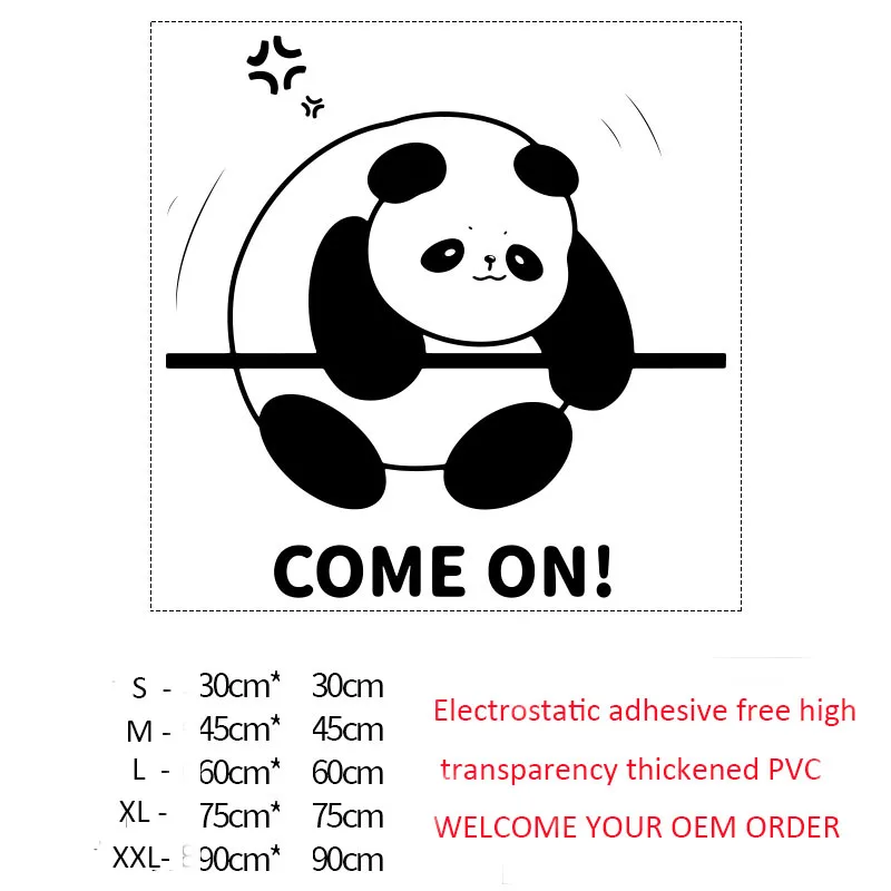 Cute Panda Glass Doors Windows Anti collision Stickers Coffee Milk Tea Shop Showcase Kitchen Sliding Door Decoration