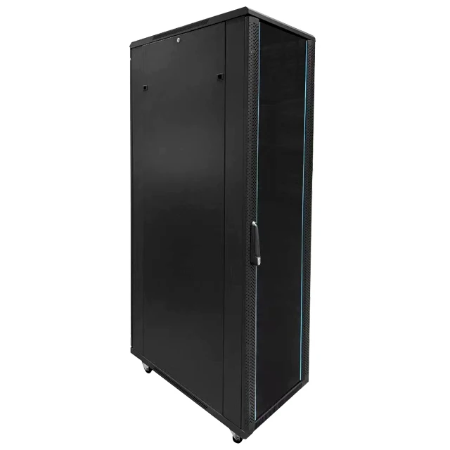 25 Years Professional Factory 47U network cabinet open glass and rear single-open mesh door 9U 12U 22U 27U 37U 42U