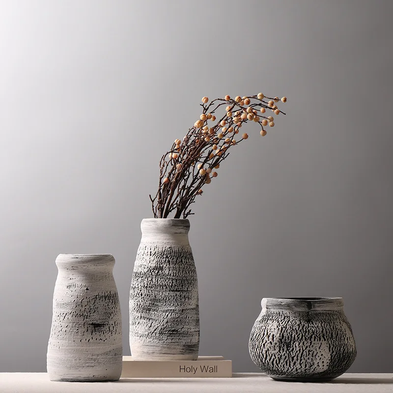 Hot Flowerpot Decorative Item Home Decoration Accessories Modern Luxury Flower Accents Retro Large Ceramic Vase