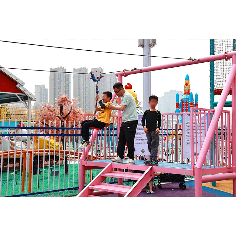 Zhuoyuan Adventure Playground Equipment Kids Zip-Lining Children Toy Play Rope Zip Lines Outdoor Zip Line Park For Children
