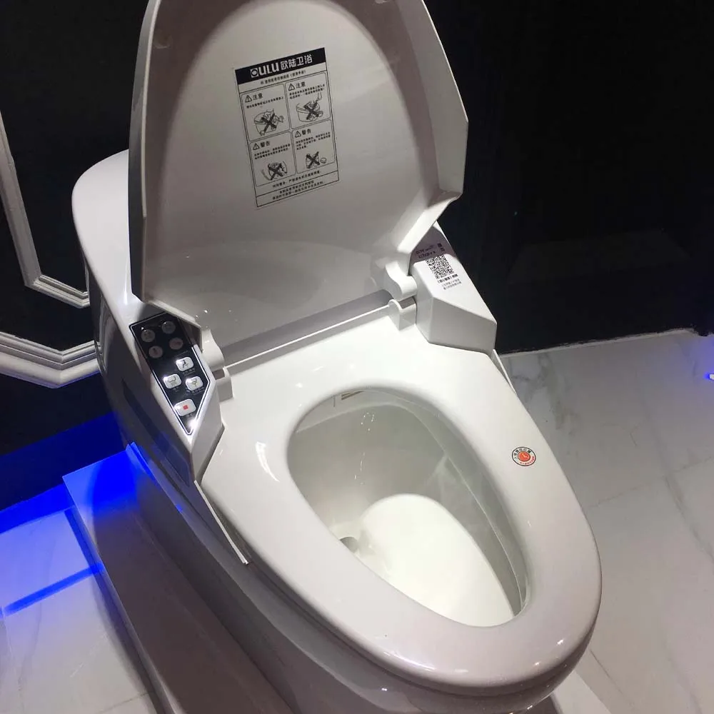 735A Asia  Design Automatic Bathroom One-piece Power Siphonic S-trap Eletronic Ceramic Toilet