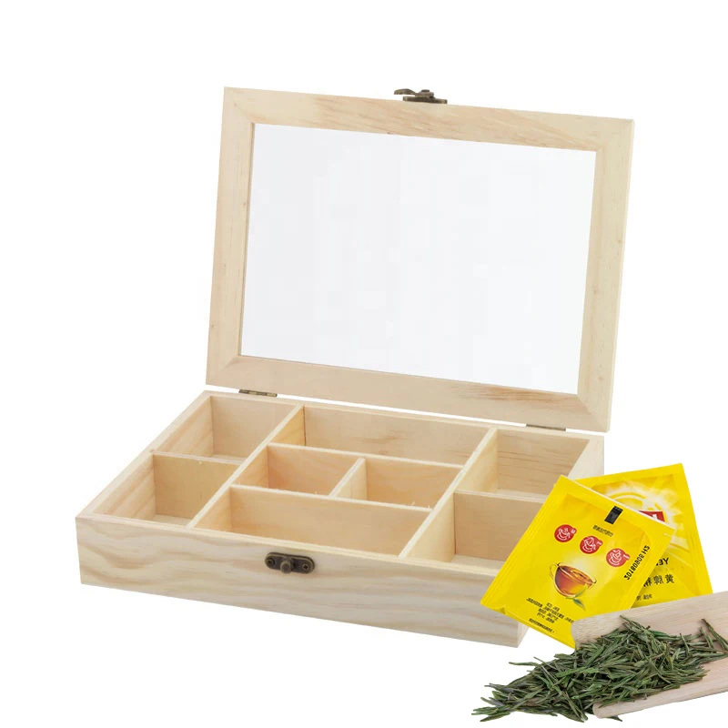  Wooden Box factory customized Custom Natural Wood Environment Paint Teabag For Tea