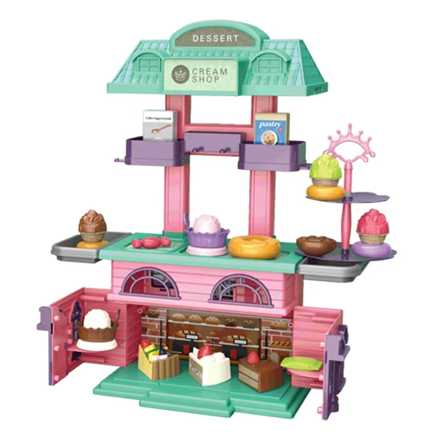 Play House Girls Dessert Table Cream Shop Villa Toy Delicious Food Afternoon Tea Play Toys