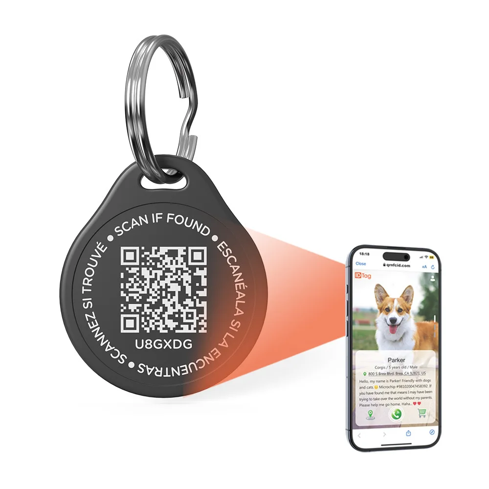 Прямая заводская настройка ABS HD QR-код Pet ID-метки устойчивые пустые с лазерной гравировкой алюминиевая Металлическая Булавка Opp сумка Angel Dogs