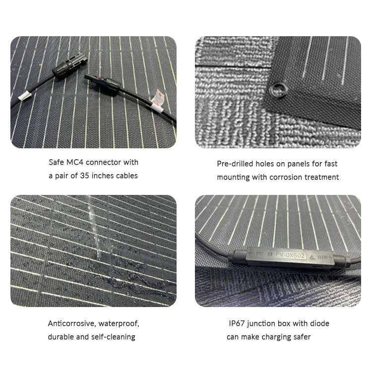 Flexible Solar Panel 200W 270W 32V IP68 Monocrystalline Solar Modules Bendable Semi-Flexible Mono Solar Panel 200  Watt