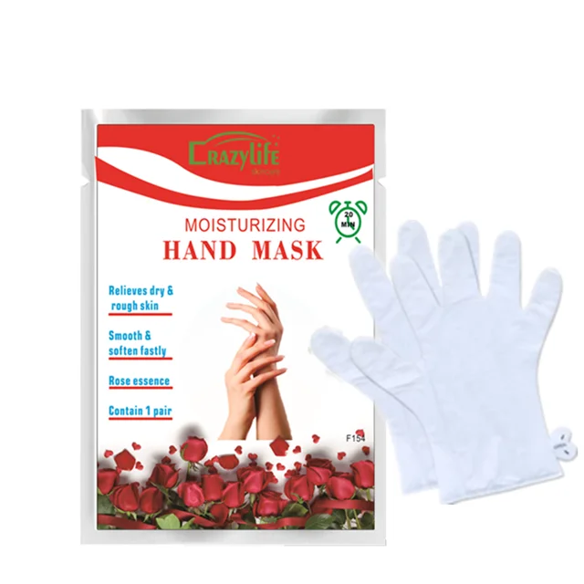 Crazylife Wholesale Exfoliating Peeling Nourishing Hand Mask Beauty Hand Care Whitening Rose Hand Mask Gloves