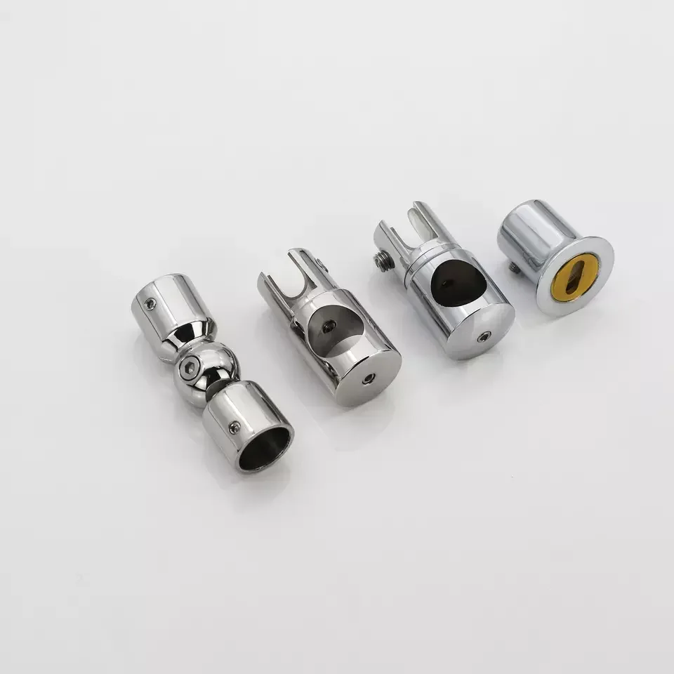 Factory Price Polish Round Pipe Connector 19 25 mm Brass Tube Clip Connector Zinc Alloy Pipe Connector