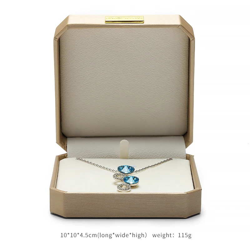 Wholesale PU Leather Ring Pendant Bangle Bracelet Necklace Boxes  Ornament Gift Custom Storage Jewelry Box Logo