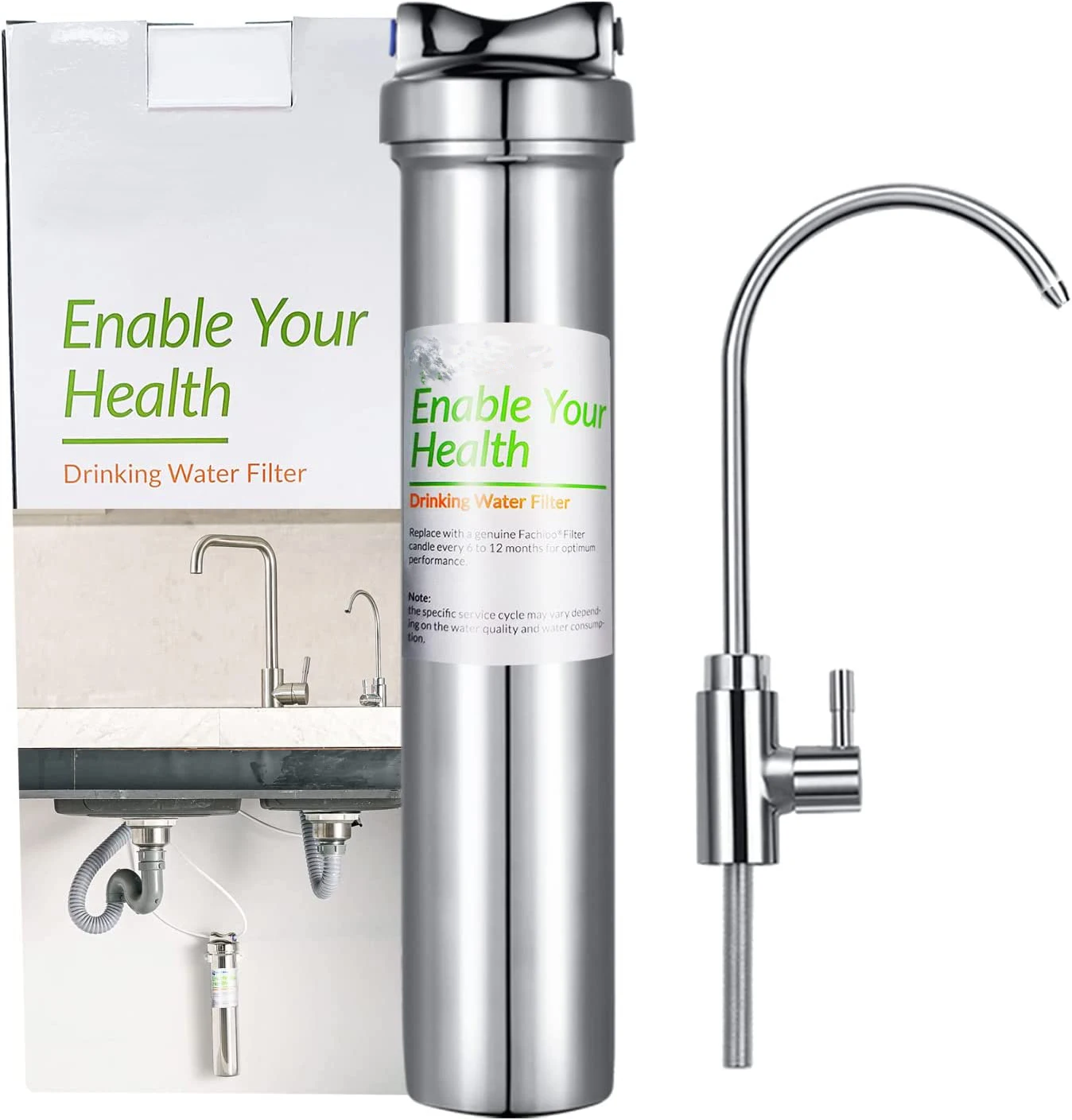 Faucet stainless steel candle ceramic  water filter with carbon block  alkaine water purifier