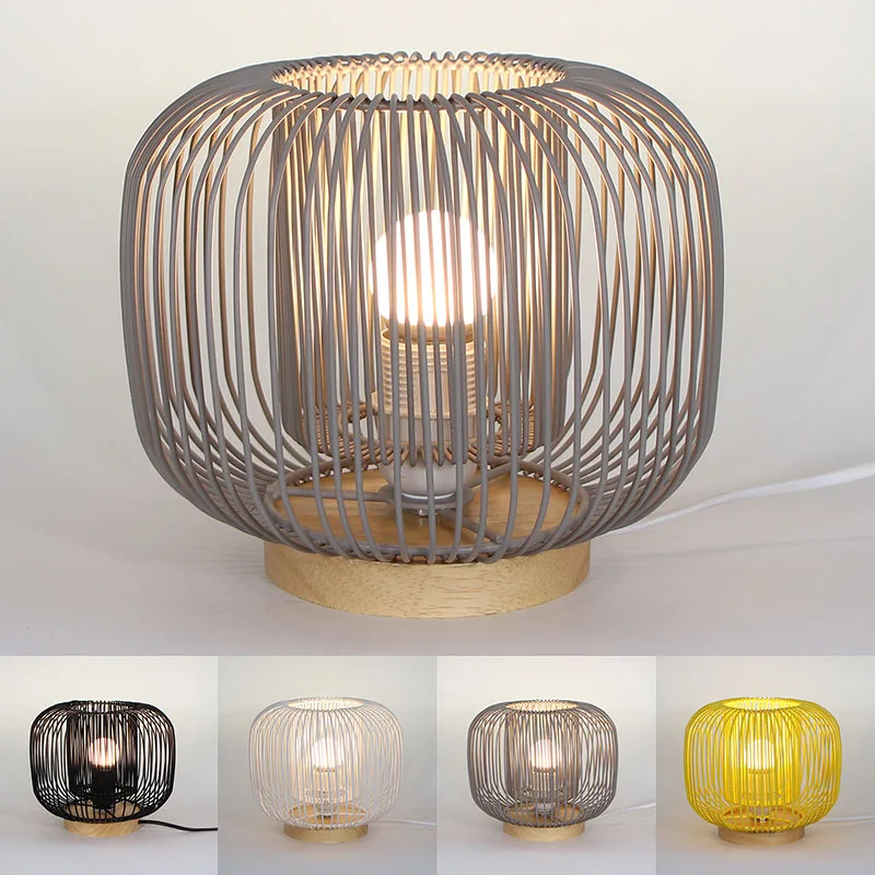 china custom black desk lighting decoration modernas lampara lamp shade modern iron table bedside metal wire lampshade frame