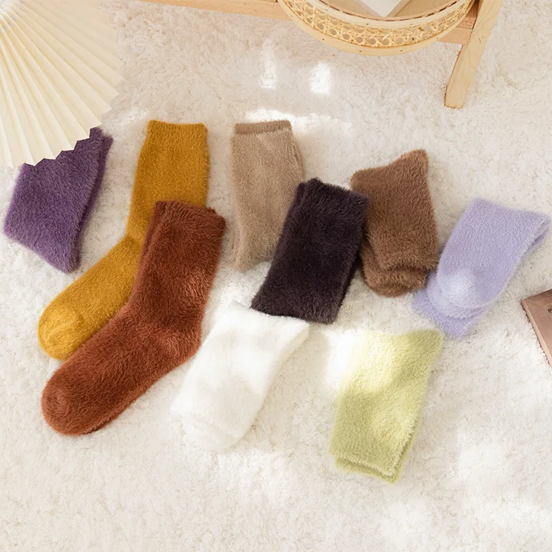 2022 высококачественные Женские однотонные Пушистые Носки для сна домашний пушистый уютный Пушистый Плюшевый Комплект носков на День святого Валентина