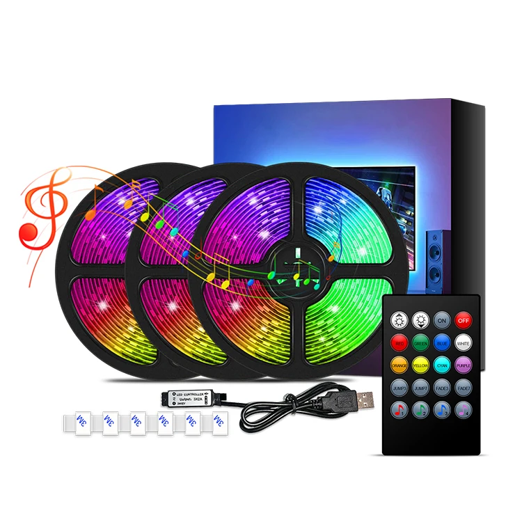 Home use TV Back LED Strip Light 1M 2M 3M 4M 5M USB 5050 RGB LED Strip 1meter IP65 Waterproof TV Back Lighting cheapest price