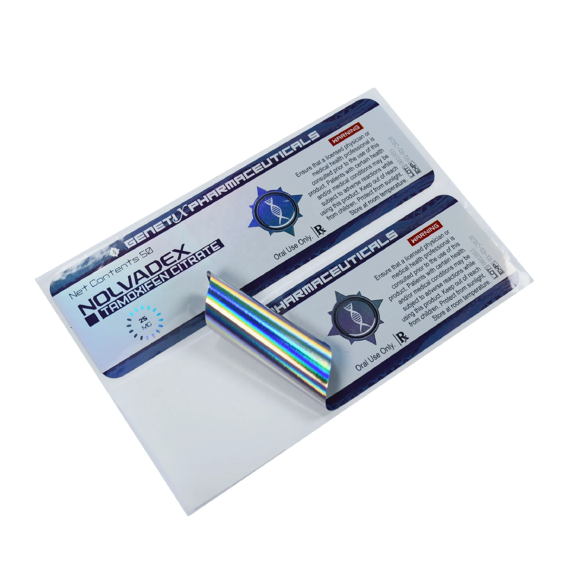 Custom Brand 10Ml Hologram Medical Vial Labels For Steroid