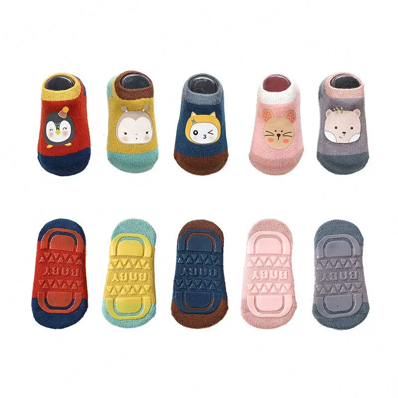 Autumn And Winter Terry Warm Baby Toddler Socks Stereo Doll Dinosaur Rabbit Thick Cute Cartoon Non-slip Floor Socks