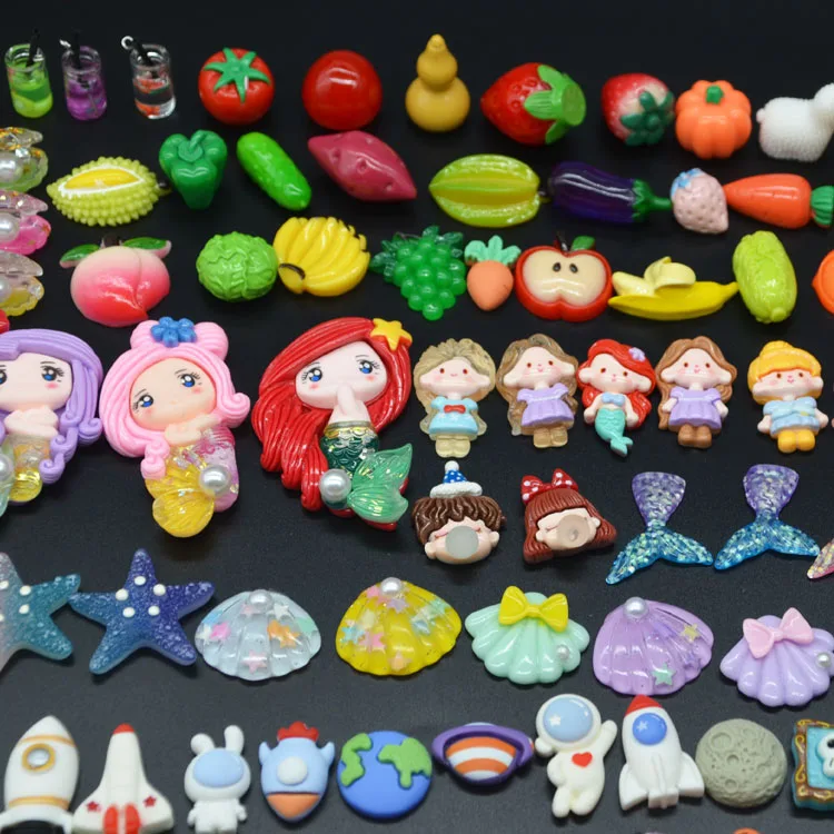 flatback cartoon miniature resin flower 3d ocean animal mix bow fruit candy charms for diy phone case shoe nail jewelry making