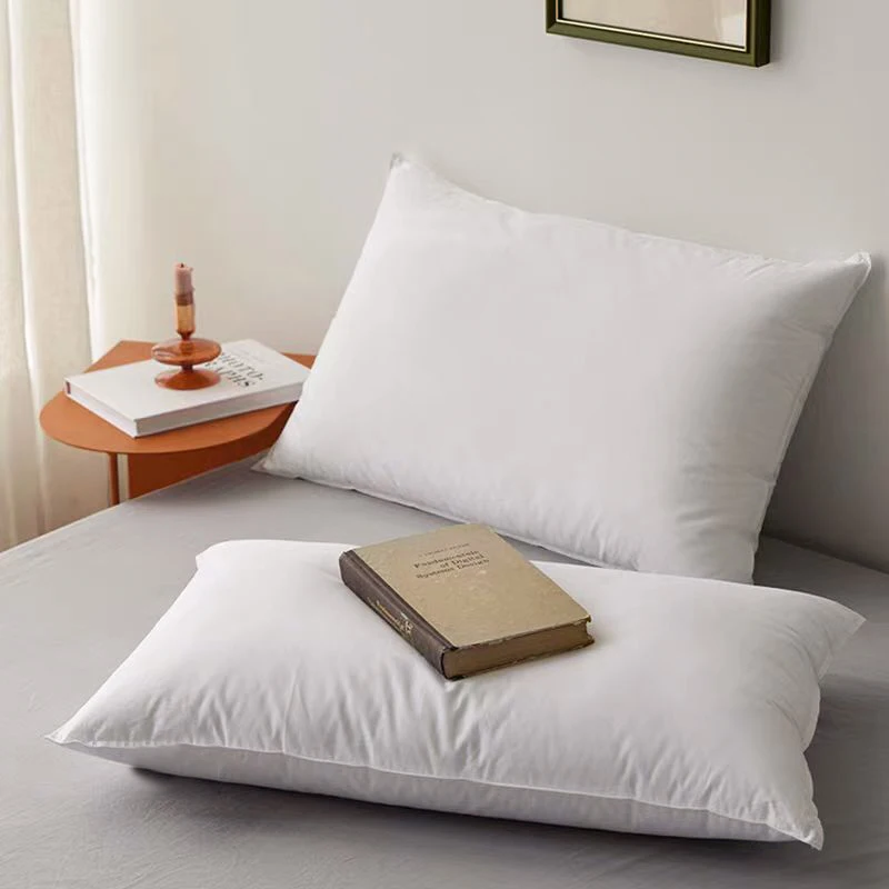 High Quality Cotton Fabric Pillow Core 100% Authentic Water Washed 90 Duck Feather Stuffed Neck Soft Sleep Pillow