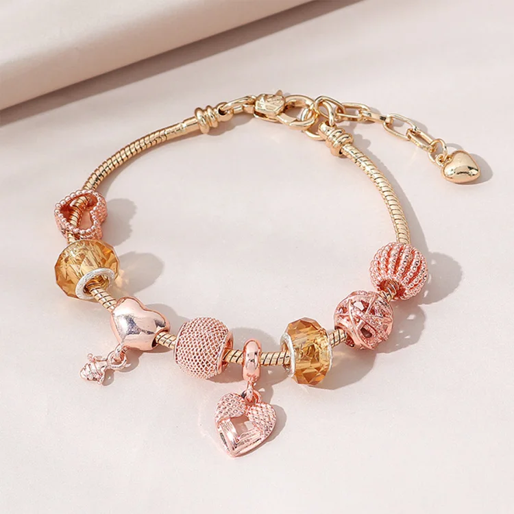 Good Quality Gold Distance Bracelets Design For Girl New Gold Bracelet Models Diamond Charms Extra Long Bracelets