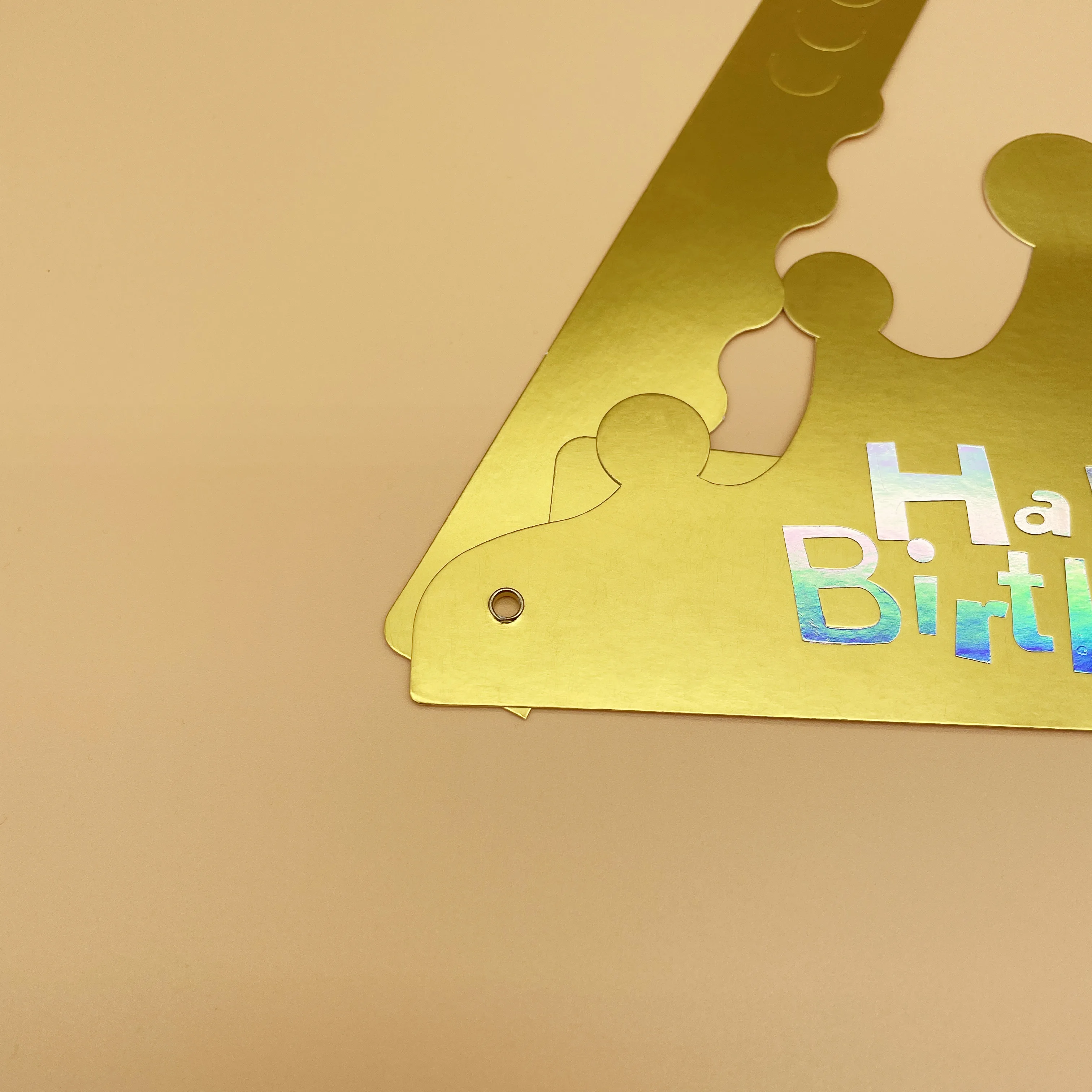 Children Party Happy Birthday Paper Decorative Red and Gold Crown party Hat