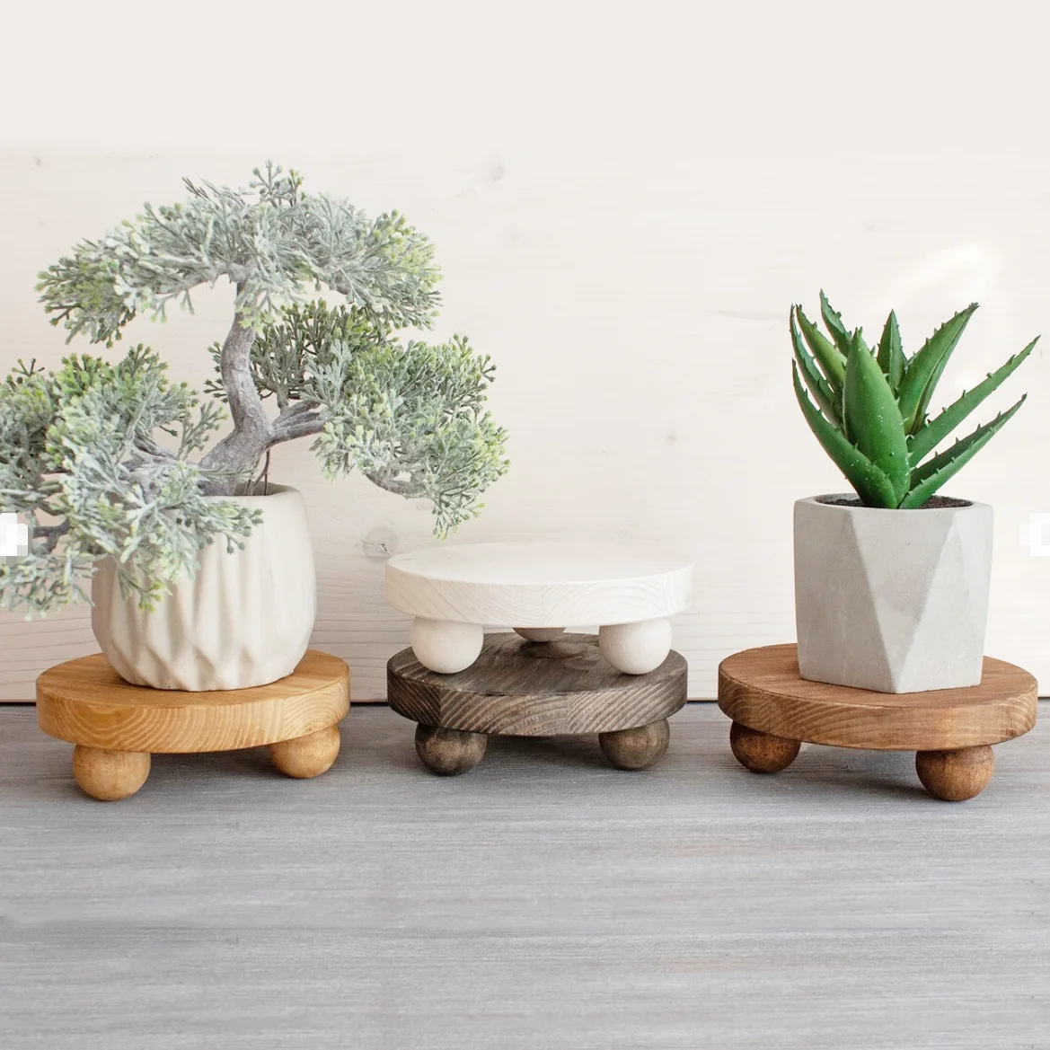 Mini Wood Plant Stand Wooden Stand for Tiered Tray Farmhouse Riser Mug Riser Rustic Stand