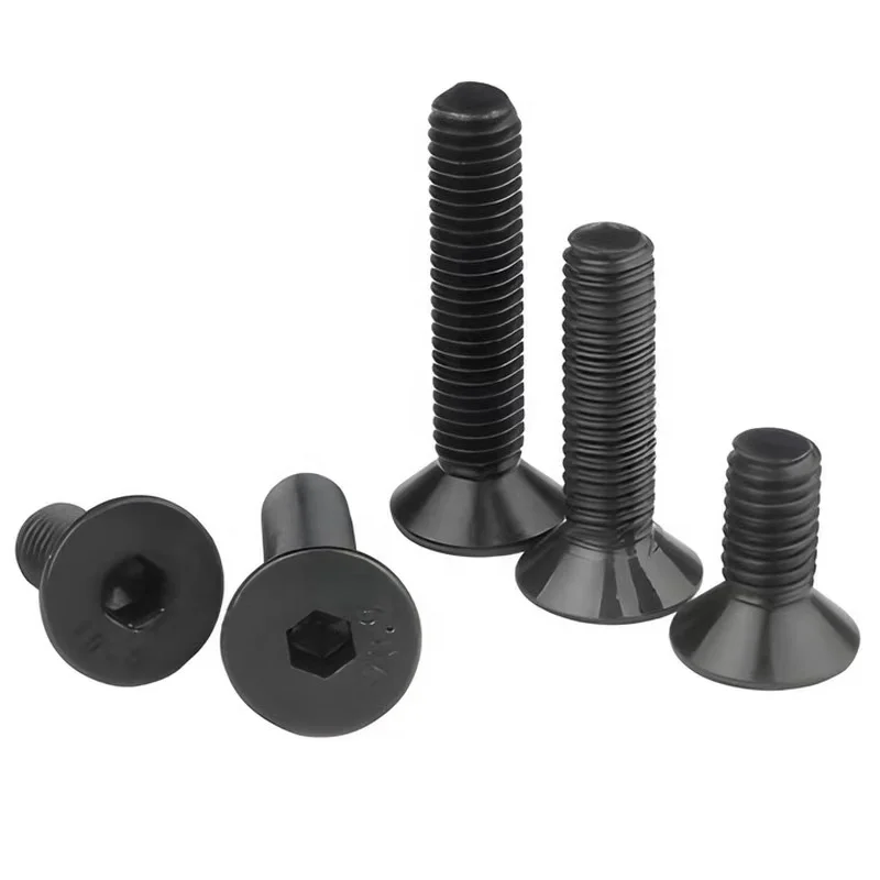 High Strength Carbon Steel DIN7991 M3-M16 Countersunk Hexagon Socket Flat Head Bolts Black Oxide 4mm-10mm Variety  M4 M6 M10 M12
