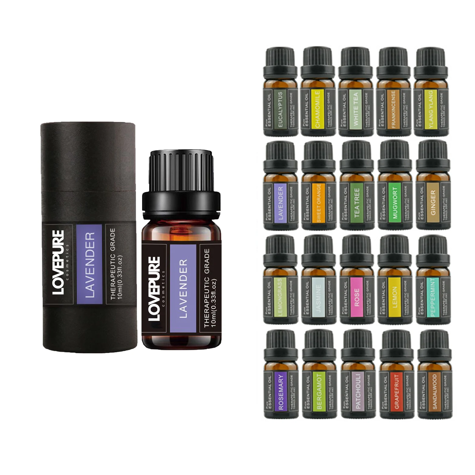 Wholesale beauty cosmetics Diffuser Essential oil Natural Tea tree Rose Organic Rosemary Essential oil