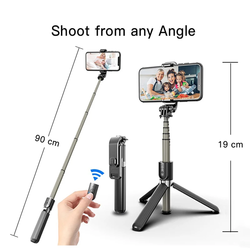 Amazon Hot Sale L03 Phone Selfie Stick With Tripod With Wireless Remote Cell Phone Selfie Stick Portable Selfy Sticks