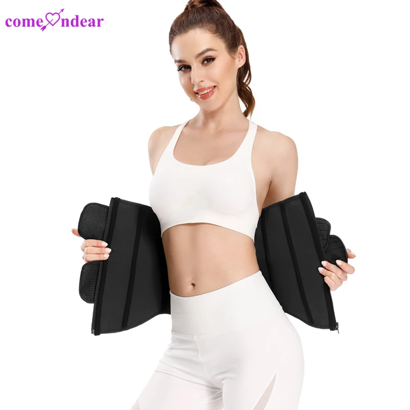Custom Double Belt 9 Steel Bones And Zipper Waist Trainer Plus Size Shapers Fitness Shapewear For Women