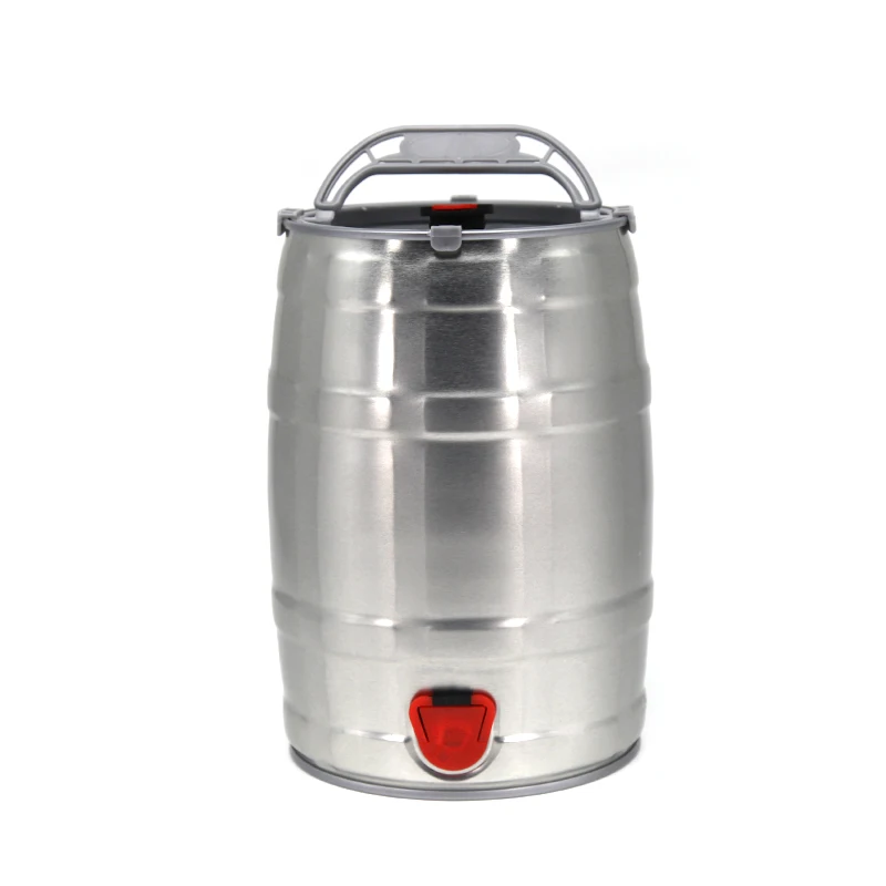 Factory hot sale direct sale 5L mini round stainless steel metal wine barrel with tap