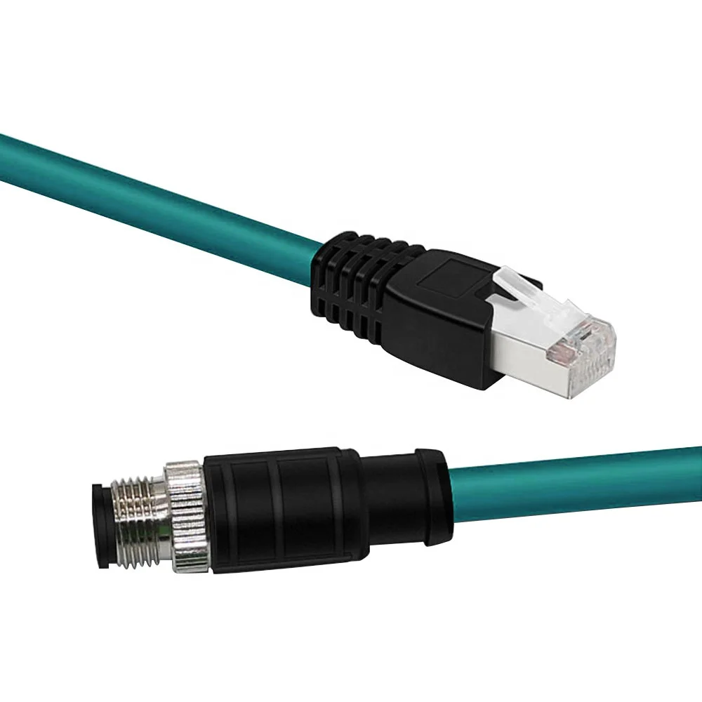 DYTECH M12 connector 8pin A code to RJ45 Ethernet connector profinet cable CAT5e Industrial Ethernet Ethercat