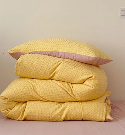 100% Washed Pure Cotton Tassels Quilted Soft 4-piece Bedding Sets