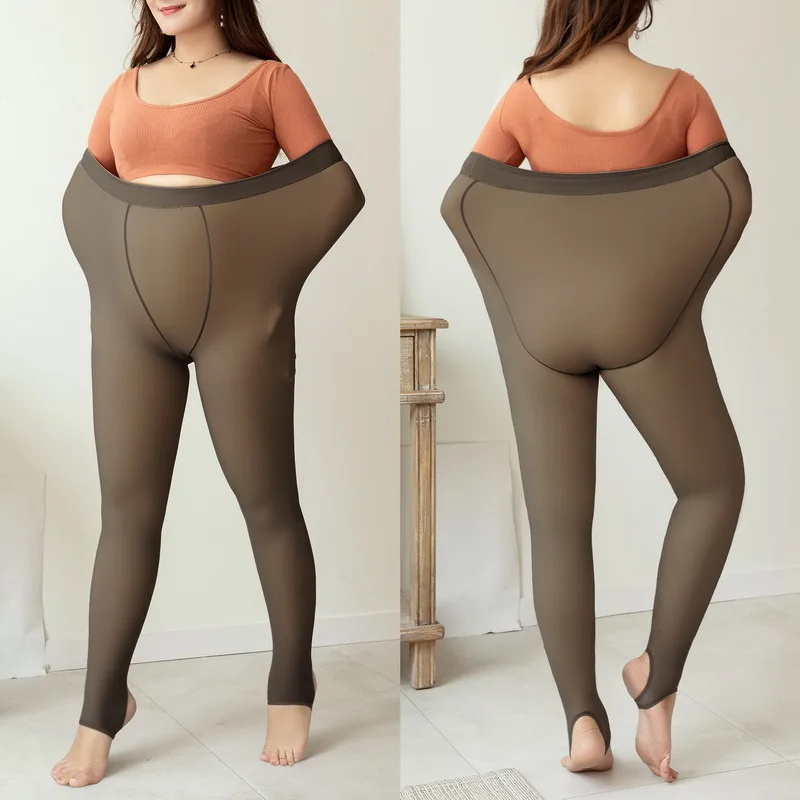 Plus size Cashmere All-in-one Pants to Keep Warm Thickened pantyhose Leggings Warm Translucent Winter Velvet Pantyhose/Tights