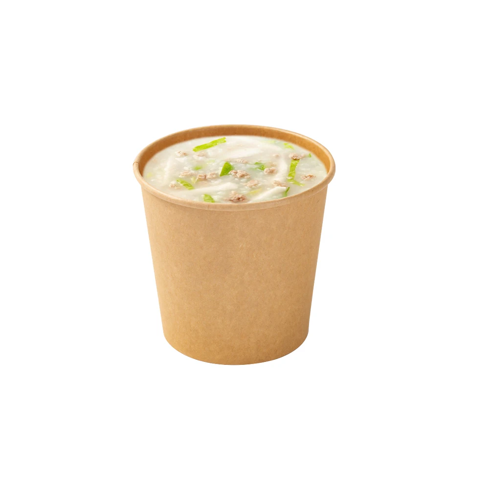 Frozen Yogurt Cups Ice Cream Packaging Containers Cardboard Kraft Paper Cup for packaging Salad Noodles Soup Bowls with Lids