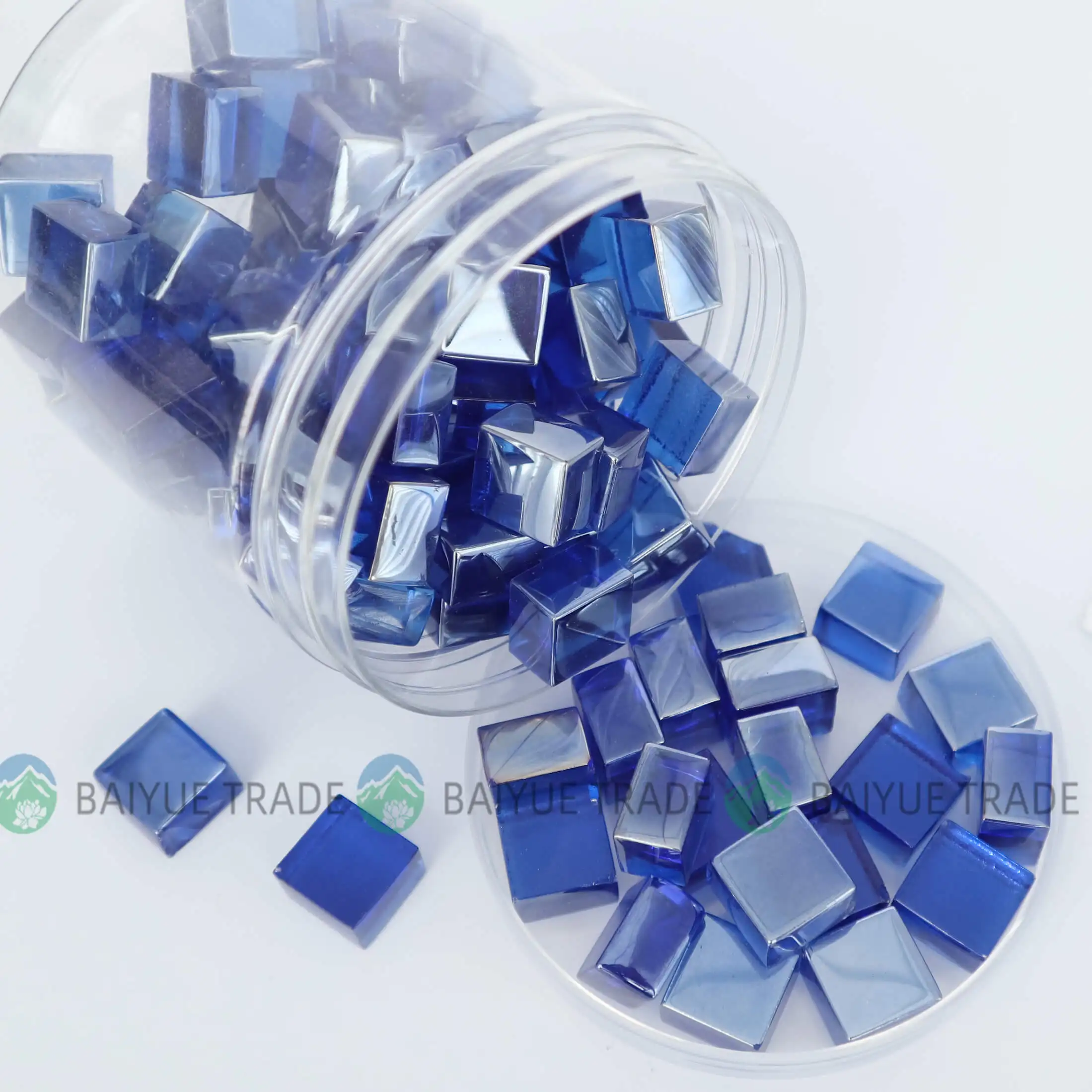 Square Glass Beads Multicolor Crystal Lampwork & Glass Wholesale Cheapest for Decoration and Landscaping Copper Color CN;HEB GB