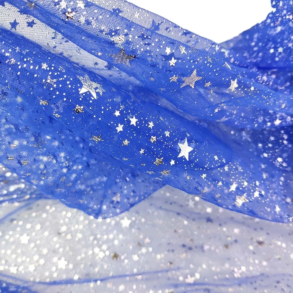New sequin bead lace fabric Breathable small mesh fabric in the shape of sequins and snowflakes