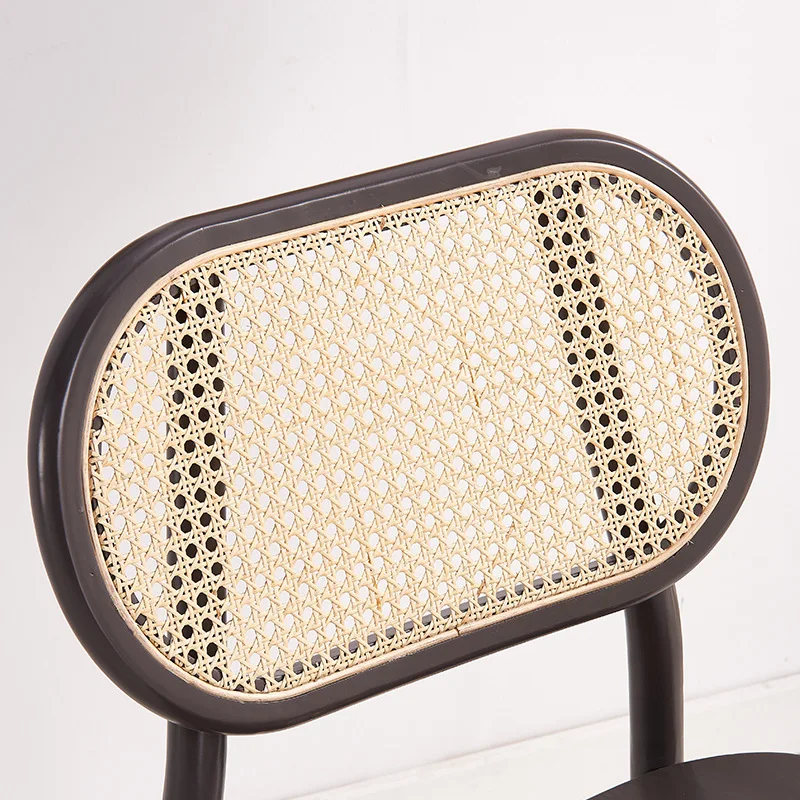 Popular nordic style hot selling solid ash wood armless rattan dining
