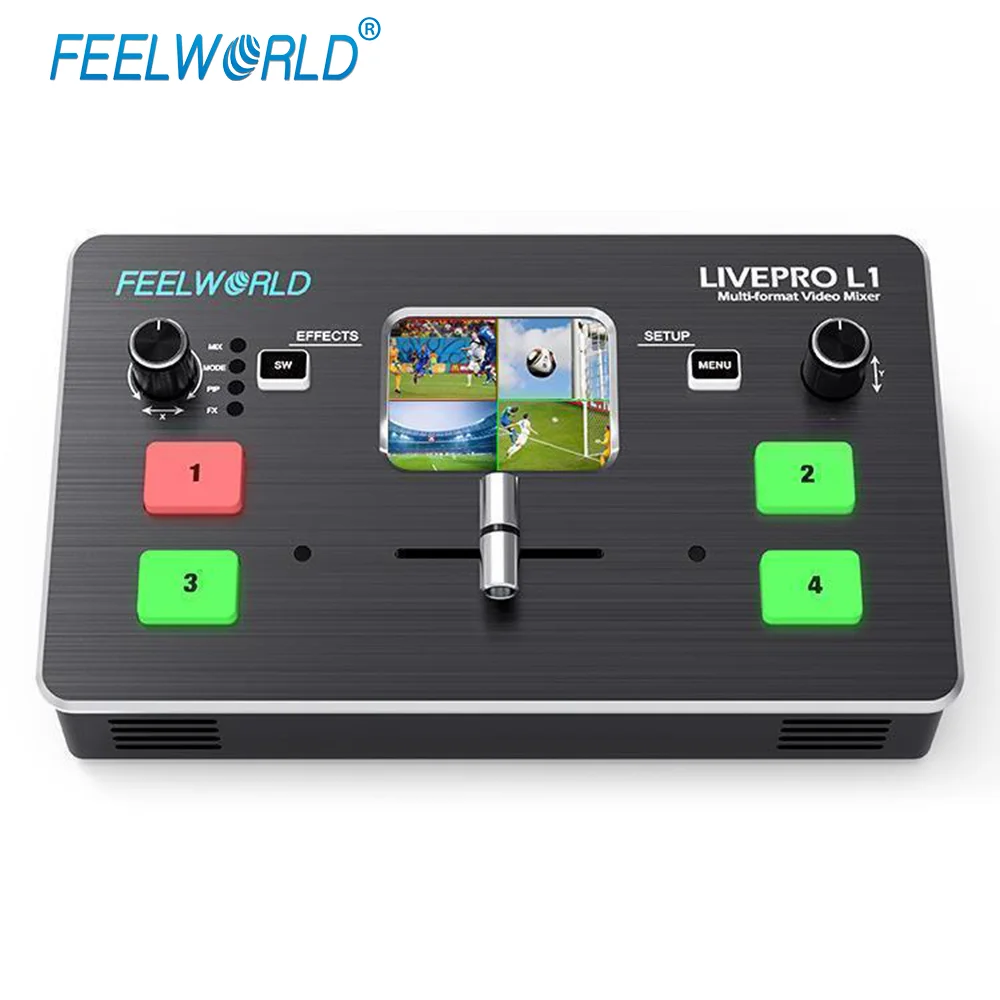 
Feelworld LIVEPRO L1 USB 3.0 Living Stream Video switcher 4 x HDMI inputs 