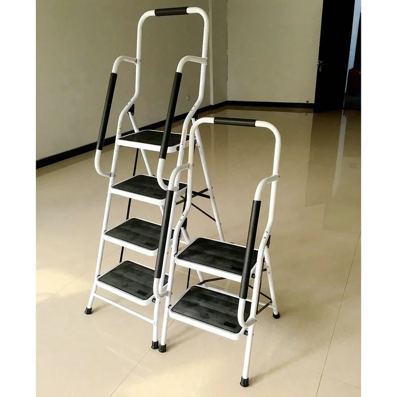 2 Step Safety Ladder with Handrail Steel Folding Step Ladder with Handle 2 Step Stool