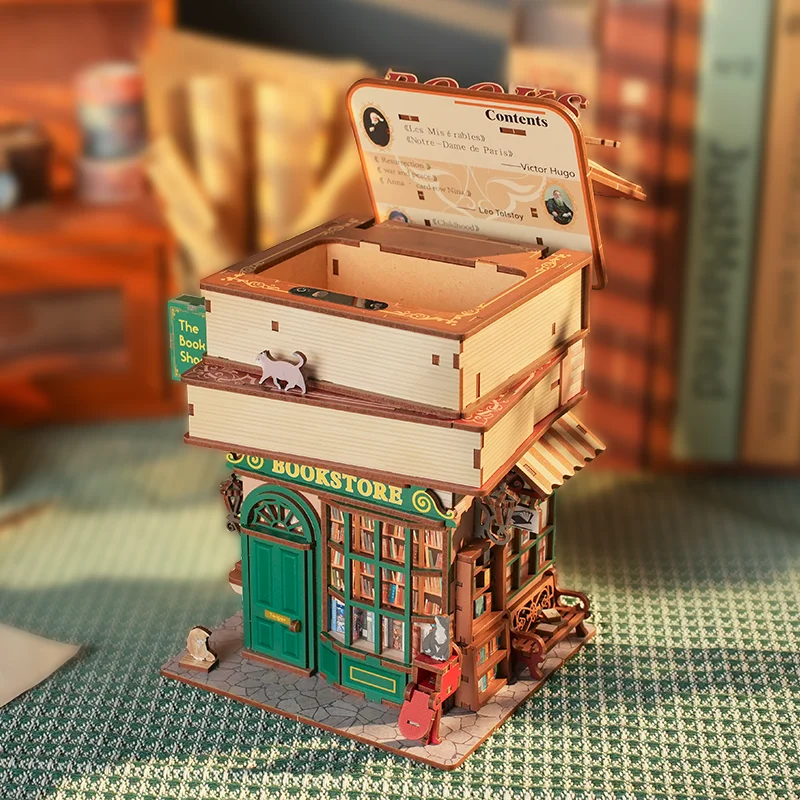 Tonecheer модель книжного магазина кукольный дом DIY строительные игры детские 3D пазлы дерево