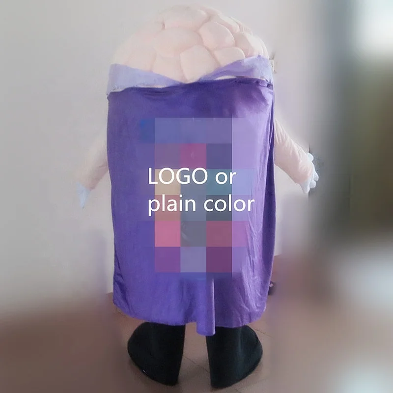 100% реальные фотографии костюма талисмана мозга с накидкой для взрослых для ношения Пользовательский логотип принять