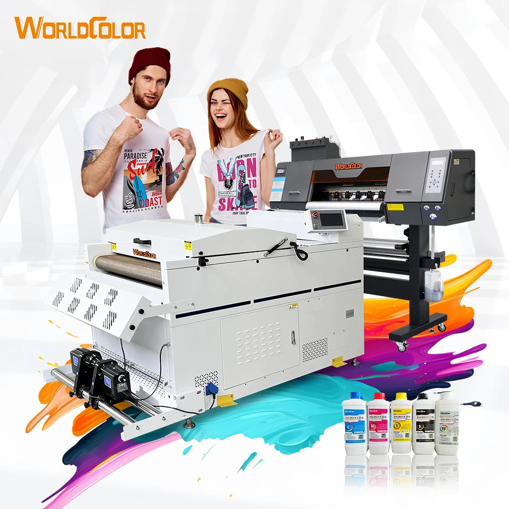 Advance 60cm DTF Printer 2 Heads XP600/i3200 T Shirt DTF Printer Printing Machine Auto Shaker Dryer for All Fabrics